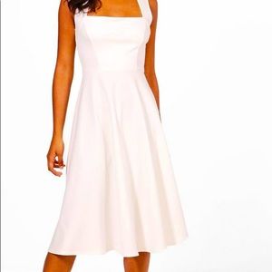 White midi dress